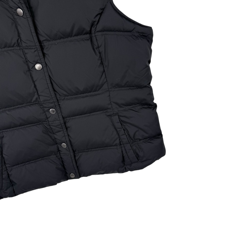 Lands End Womens Down Vest Size Large 14-16 Black Puffer Snap Outdoors - Picture 2 of 7